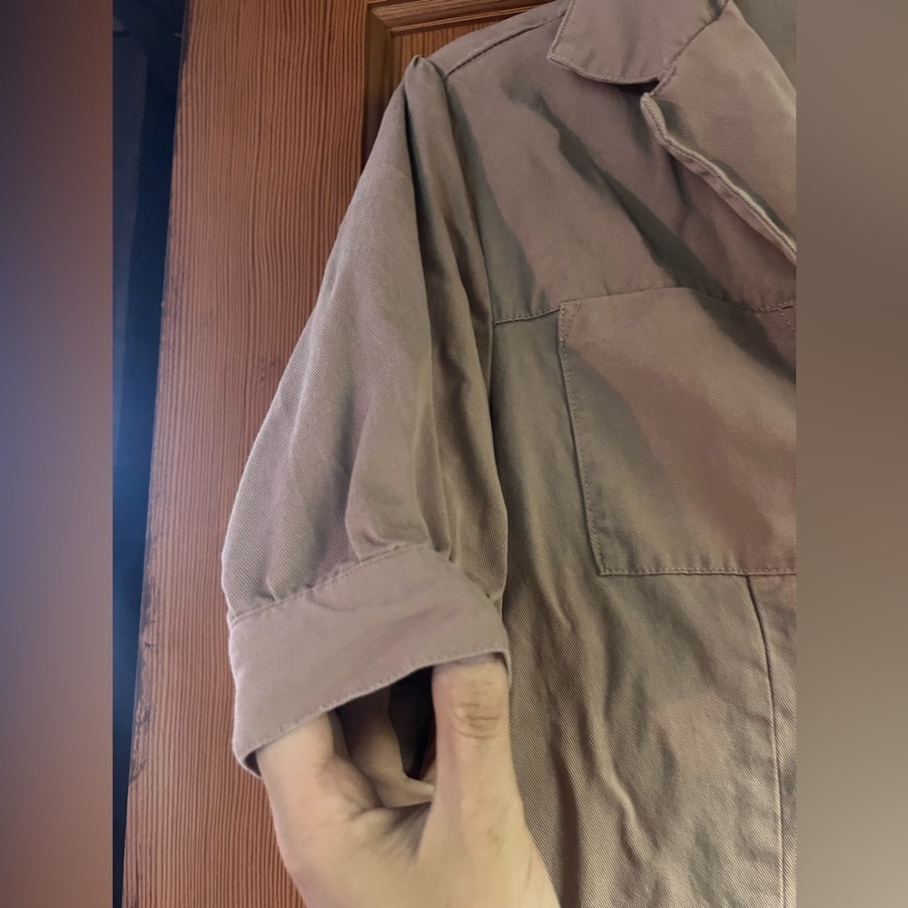 Sage Wayfarer utility mini dress women’s size small NO BELT EUC tan khaki short - Picture 4 of 7